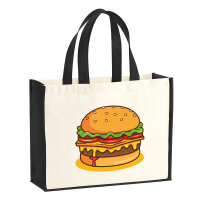Jutetasche Burger Comic 21 Liter Black