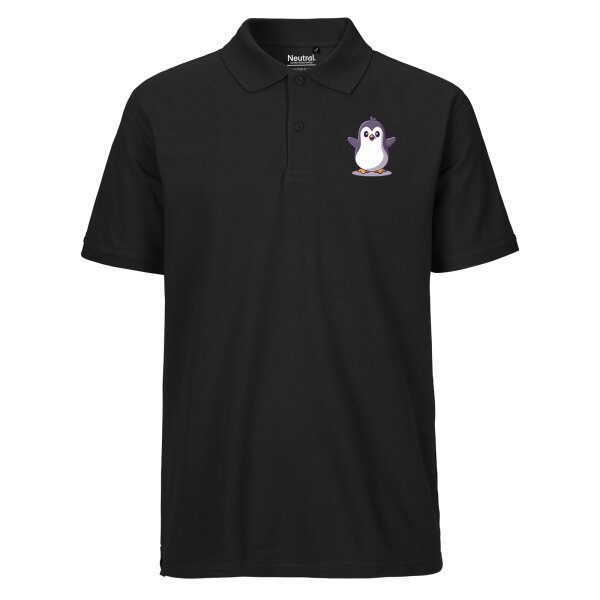 Herren Polo Shirt Pinguin Comic
