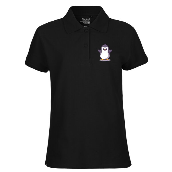 Damen Polo Shirt Pinguin Comic