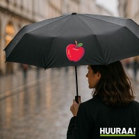 Regenschirm Apfel Comic 98cm Schwarz