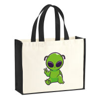 Jutetasche Alien Comic 21 Liter Black