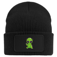 Beanie mit Patch Alien Comic Black