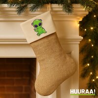 Weihnachtsstrumpf Alien Comic Beige Jute