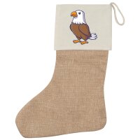 Weihnachtsstrumpf Adler Comic Beige Jute