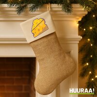 Weihnachtsstrumpf Käse Comic Beige Jute