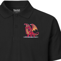 Herren Polo Shirt Drache Comic