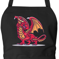 Schürze Drache Comic mit Taschen