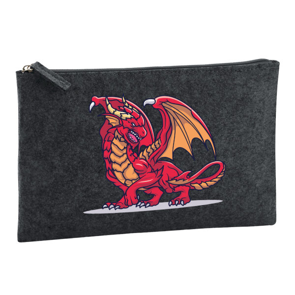 Kulturbeutel Drache Comic 1 Liter Charcoal