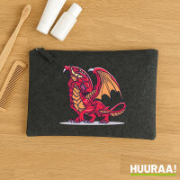 Kulturbeutel Drache Comic 1 Liter Charcoal