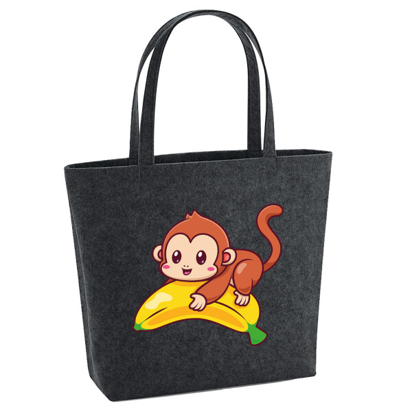 Filz Shopper Süßer Affe Comic 22 Liter