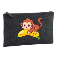 Kulturbeutel Süßer Affe Comic 1 Liter Charcoal