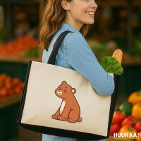 Jutetasche B&auml;r Comic 21 Liter Black