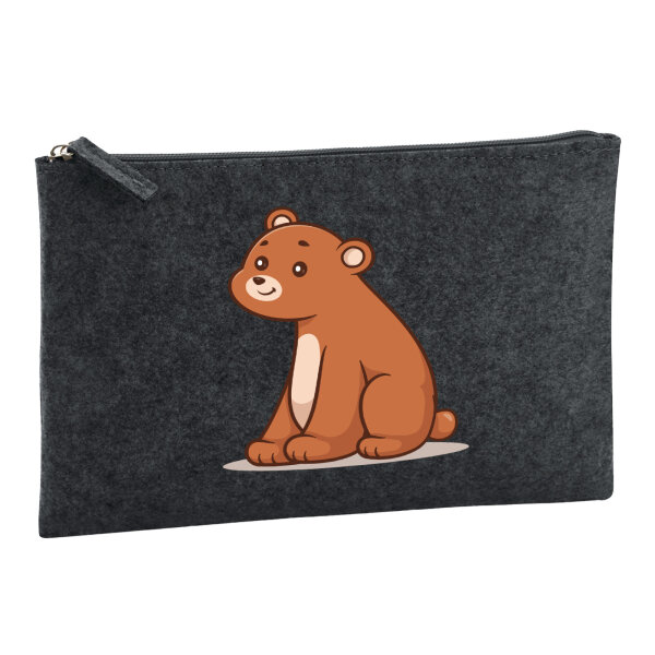 Kulturbeutel Bär Comic 1 Liter Charcoal