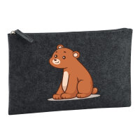 Kulturbeutel Bär Comic 1 Liter Charcoal