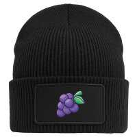 Beanie mit Patch Traube Comic Black