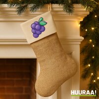 Weihnachtsstrumpf Traube Comic Beige Jute