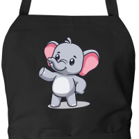 Schürze Elefant Comic mit Taschen