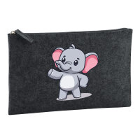 Kulturbeutel Elefant Comic 1 Liter Charcoal