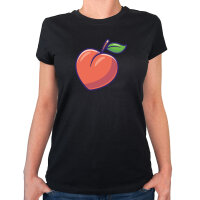 Damen T-Shirt Pfirsich Comic