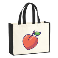 Jutetasche Pfirsich Comic 21 Liter Black