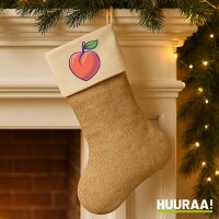 Weihnachtsstrumpf Pfirsich Comic Beige Jute