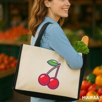 Jutetasche Kirsche Comic 21 Liter Black