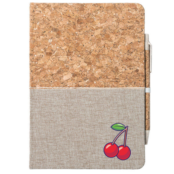 Notizbuch A5 Kirsche Comic 80 Blatt inkl. Kugelschreiber