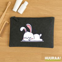 Kulturbeutel Hase Comic 1 Liter Charcoal