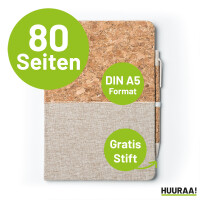 Notizbuch A5 Ananas Comic 80 Blatt inkl. Kugelschreiber