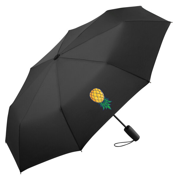 Regenschirm Ananas Comic 98cm Schwarz