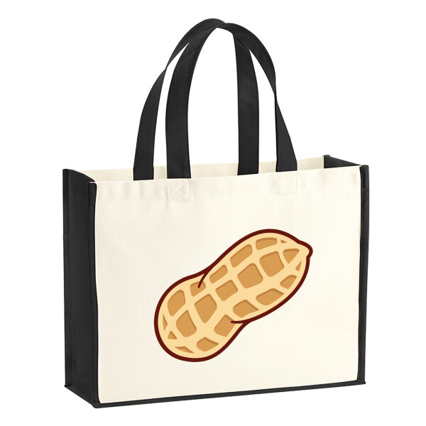 Jutetasche Erdnuss Comic 21 Liter Black