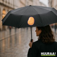 Regenschirm Kartoffel Comic 98cm Schwarz