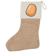 Weihnachtsstrumpf Kartoffel Comic Beige Jute