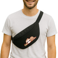 Bauchtasche schlafendes Faultier Comic 2,5 Liter Black