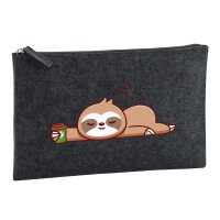 Kulturbeutel schlafendes Faultier Comic 1 Liter Charcoal