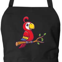 Schürze Papagei Ara Comic mit Taschen