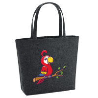 Filz Shopper Papagei Ara Comic 22 Liter