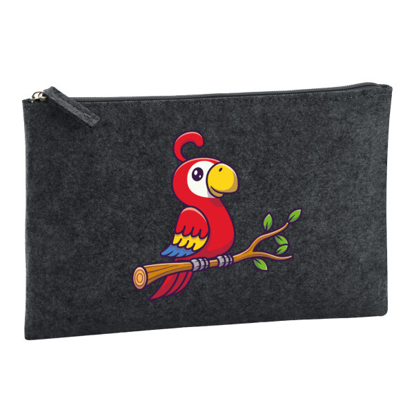 Kulturbeutel Papagei Ara Comic 1 Liter Charcoal