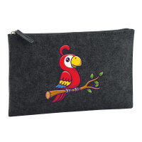 Kulturbeutel Papagei Ara Comic 1 Liter Charcoal