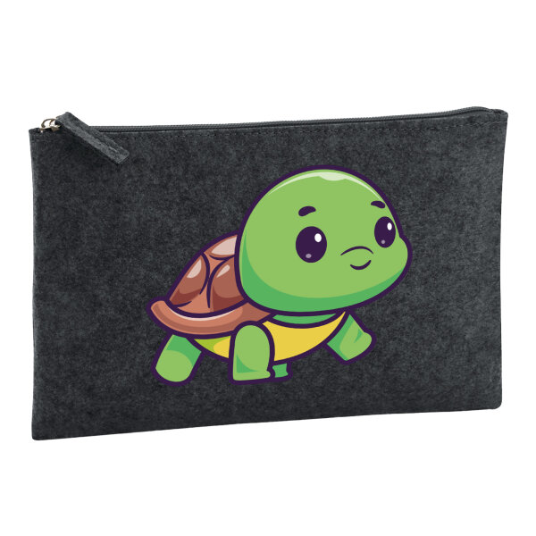 Kulturbeutel Baby Schildkröte Comic 1 Liter Charcoal
