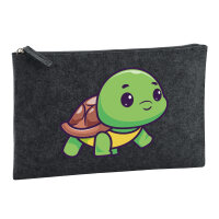 Kulturbeutel Baby Schildkröte Comic 1 Liter Charcoal