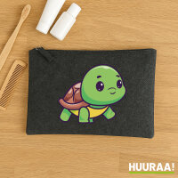 Kulturbeutel Baby Schildkröte Comic 1 Liter Charcoal