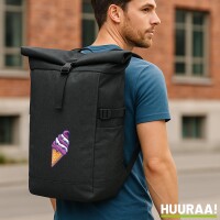 Kurierrucksack Eiscreme Comic 30-44 Liter Black Melange