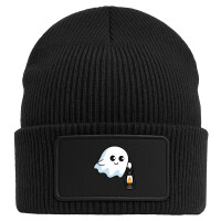 Beanie mit Patch Geist Comic Black