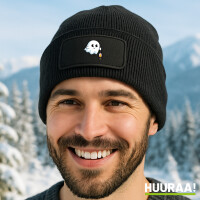 Beanie mit Patch Geist Comic Black
