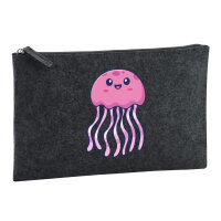 Kulturbeutel Qualle Comic 1 Liter Charcoal