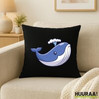 Kissen Blauwal Comic 40x40cm