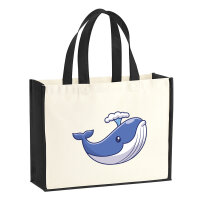 Jutetasche Blauwal Comic 21 Liter Black