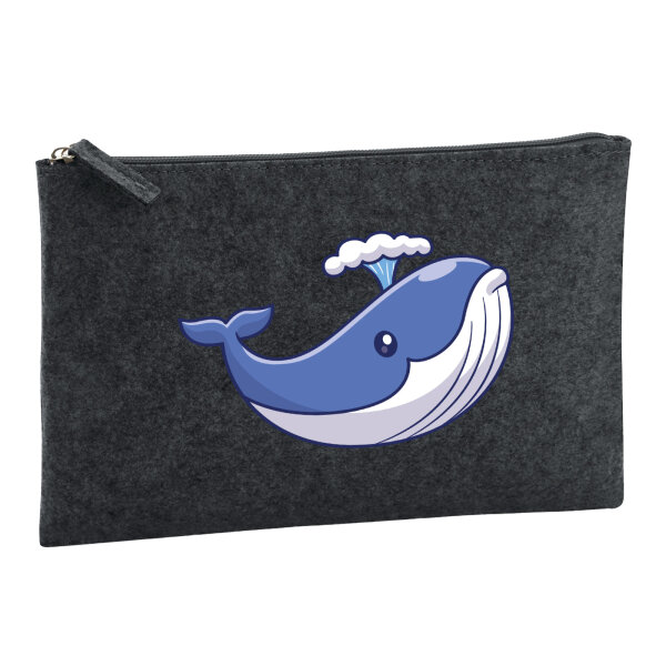 Kulturbeutel Blauwal Comic 1 Liter Charcoal