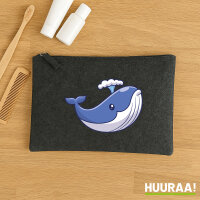 Kulturbeutel Blauwal Comic 1 Liter Charcoal